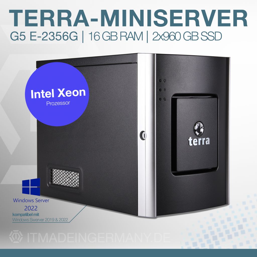 Miniserver TERRA G5 E-2356G/32 GB RAM/2x960 GB SSD
