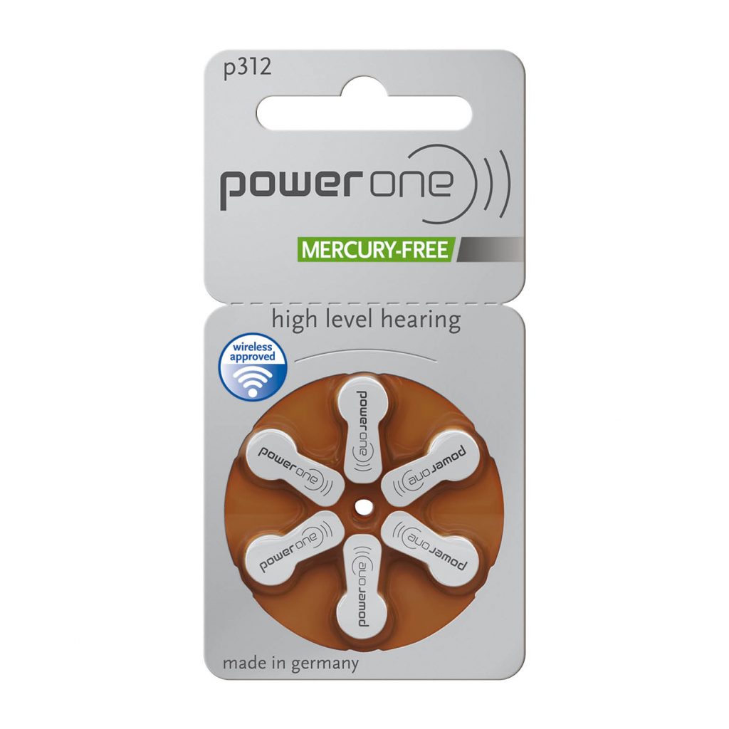 Powerone | Hörgerätebatterie | P312 | Zink-Luft | 6er-Blister | VPE: 10x 6er-Blister