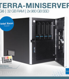 Terra Miniserver G6 mit Intel Xeon, 32 GB RAM und 2x960 GB SSD – Silent-Server Made in Germany