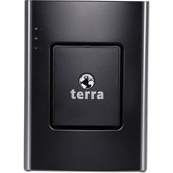 TERRA MINISERVER G6 6369P Mini-Tower Server Frontansicht mit Windows Server 2025