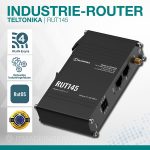 Teltonika RUT145 Industrie-Router mit RS485-Schnittstelle, RutOS Software und DIN-Schienenmontage für Automatisierung und IoT-Anwendungen
