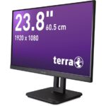 TERRA 2448W PV V4 Monitor Seitenansicht mit Höhenverstellung und Schwenkmechanismus