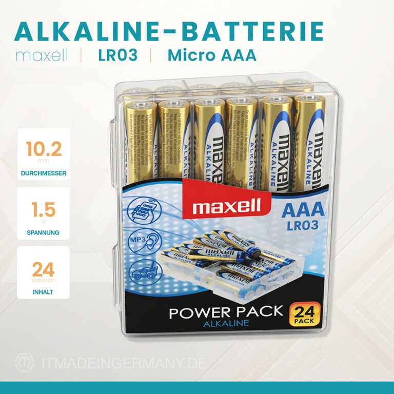 Maxell Alkaline LR03 Micro AAA Batterie in der 24er Box