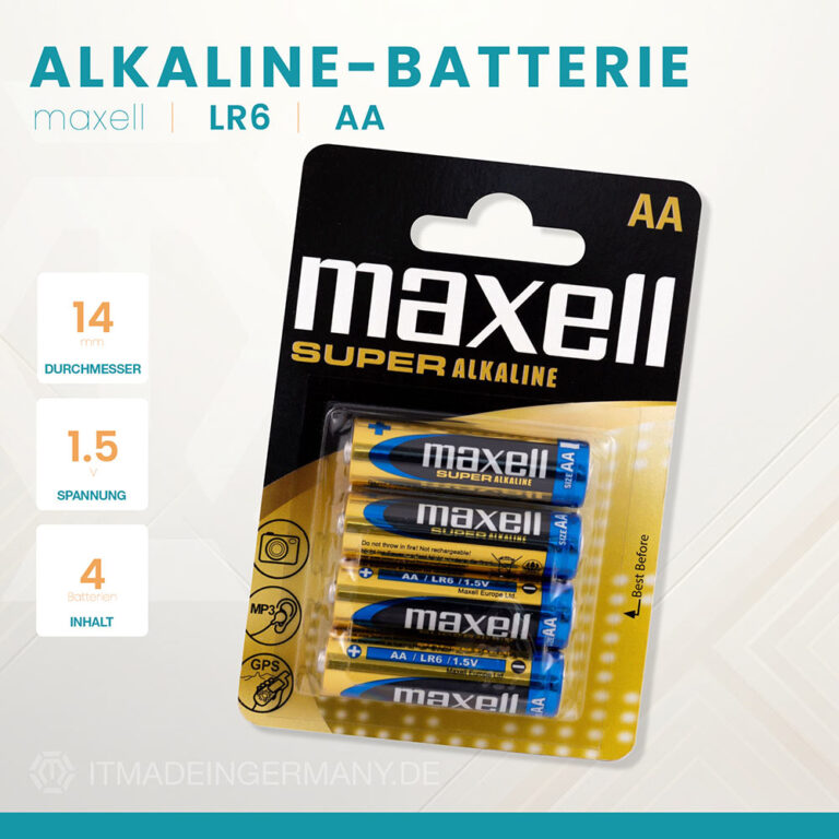 Maxell LR6 Super Alkaline AA Batterie im 4er Blister