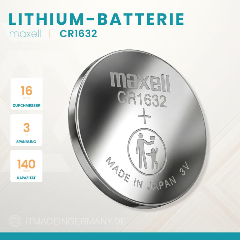 Maxell CR1632 Lithium Knopfzelle im 5er Blister
