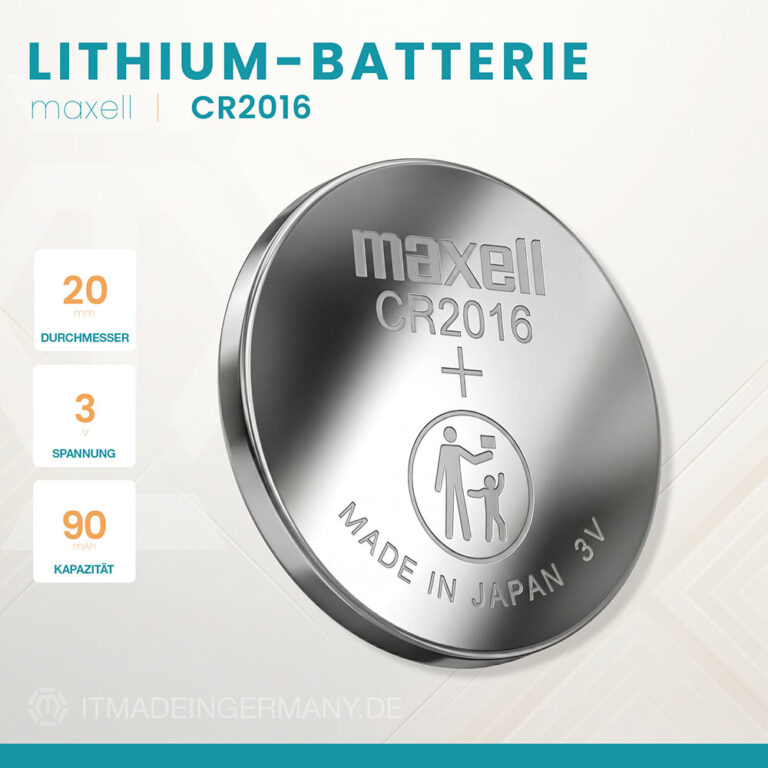 Maxell CR2016 Lithium Knopfzelle im 1er Blister