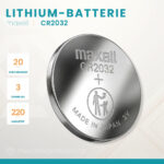 Maxell CR2032 Lithium Knopfzelle im 1er Blister