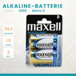 Maxell Alkaline D Batterie 2er Pack