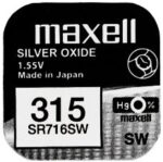 Maxell 315 SR716SW Knopfzelle 0 Prozent Quecksilber