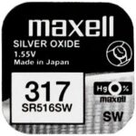 Maxell 317 Batterie mit 5,8 mm Durchmesser und 1,65 mm Höhe