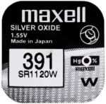 Maxell Silberoxid Knopfzelle 391 SR1120W in 10er Box