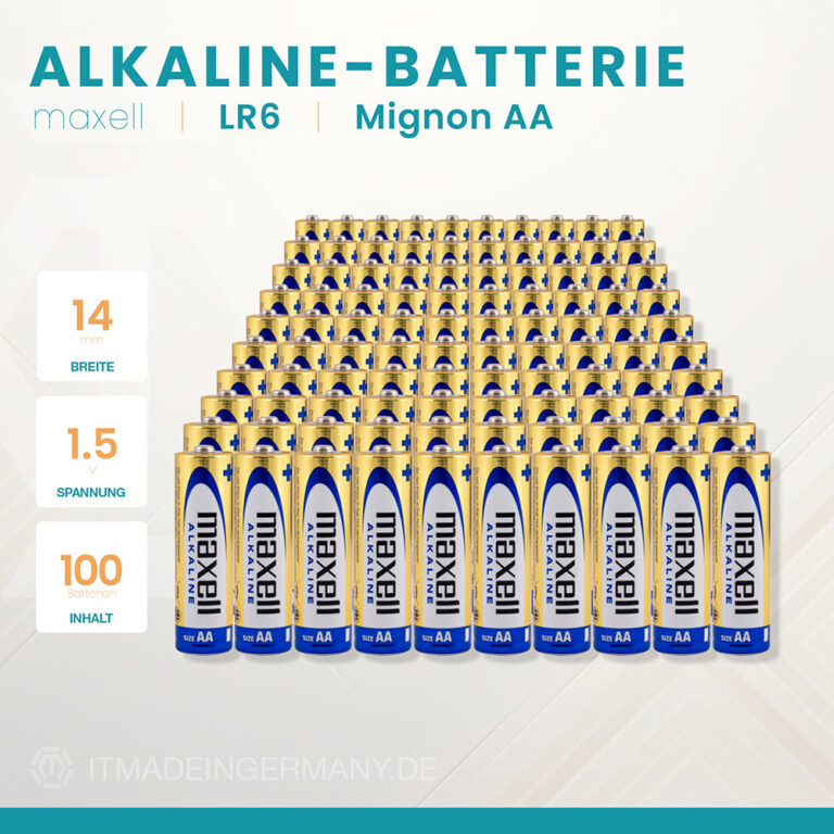 Maxell Alkaline LR6 Mignon AA Batterie in der 100er Box