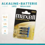 Maxell LR03 Super Alkaline AAA Batterie im 4er Blister
