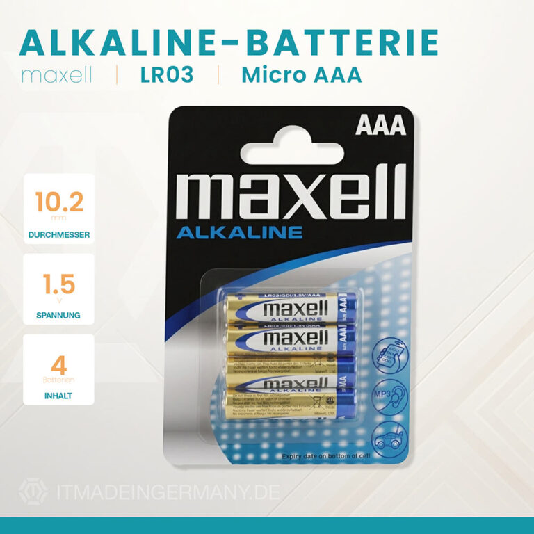 Maxell LR03 Alkaline AAA Batterie im 4er Blister