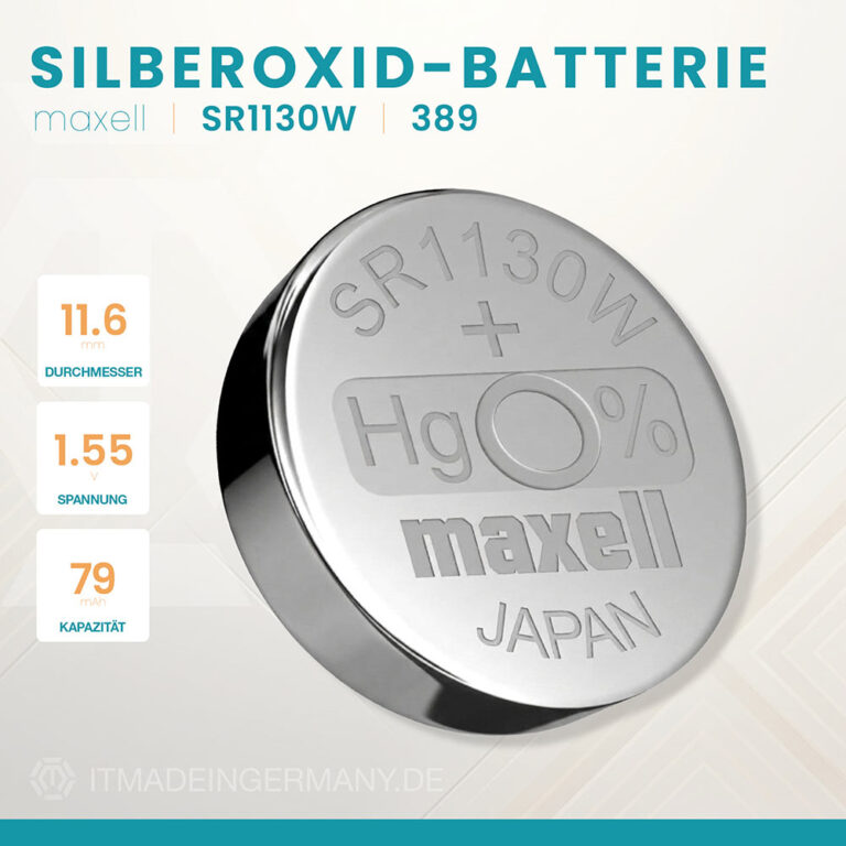 Maxell 389 Knopfzelle SR1130W Silberoxid Batterie 1,55 V