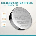 Maxell 301 Knopfzelle SR43SW Silberoxid Batterie 1,55 V