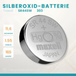 MAXELL 303 Knopfzelle SR44SW Silberoxid Batterie 1,55 V