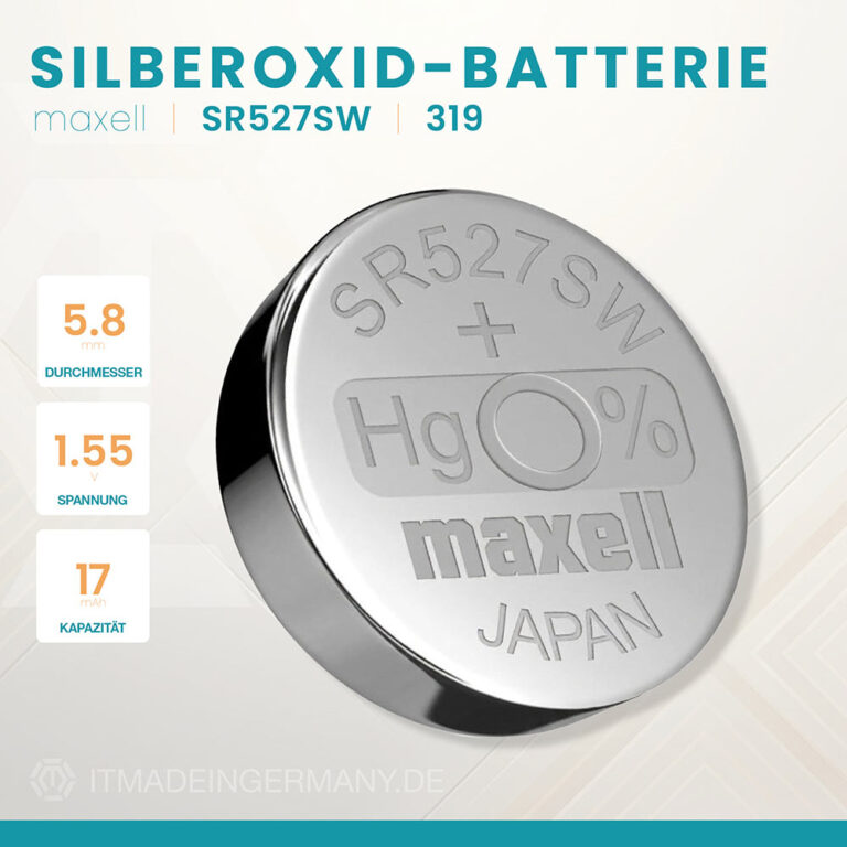 Maxell 319 Knopfzelle SR527SW Silberoxid Batterie 1,55 V