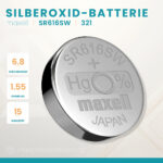Maxell 321 Knopfzelle SR616SW Silberoxid Batterie 1,55 V