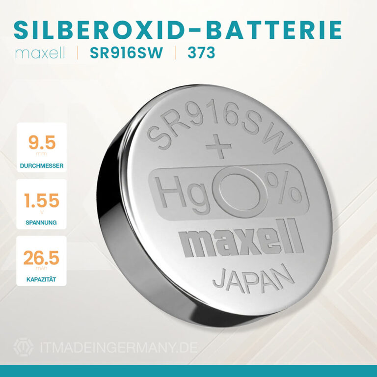 Maxell 373 Knopfzelle SR916SW Silberoxid Batterie 1,55 V