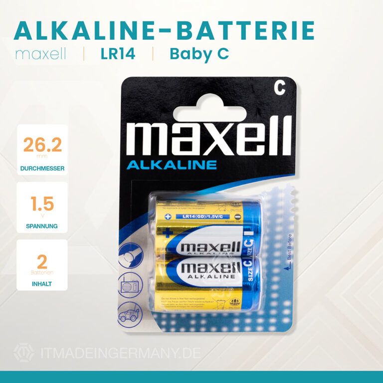 Maxell LR14 Alkaline Baby C Batterie im 2er Blister