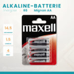 Maxell Zinc R6 Mignon AA Batterie im 4er Blister