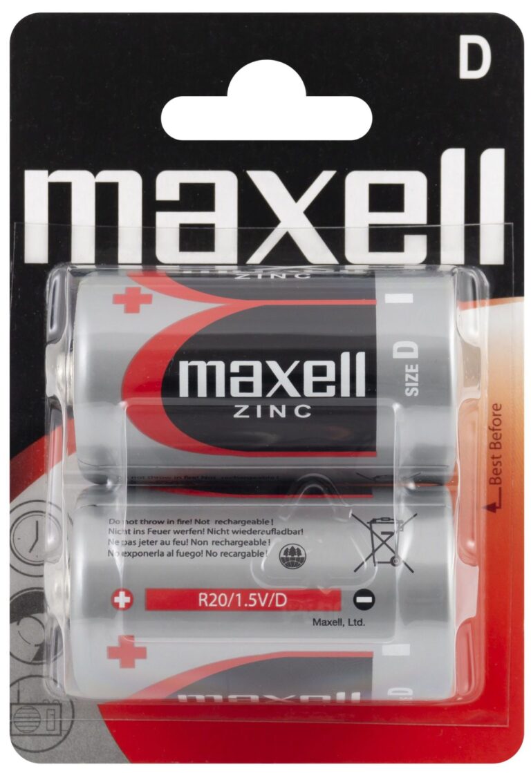 Maxell Zinc R20 Mono D Batterie im 2er Blister