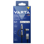 Varta Lade und Datenkabel 3in1 USB A auf Lightning Micro USB USB C
