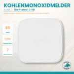 Ajax FireProtect 2 CO Jeweller Weiß Kohlenmonoxidmelder Frontansicht