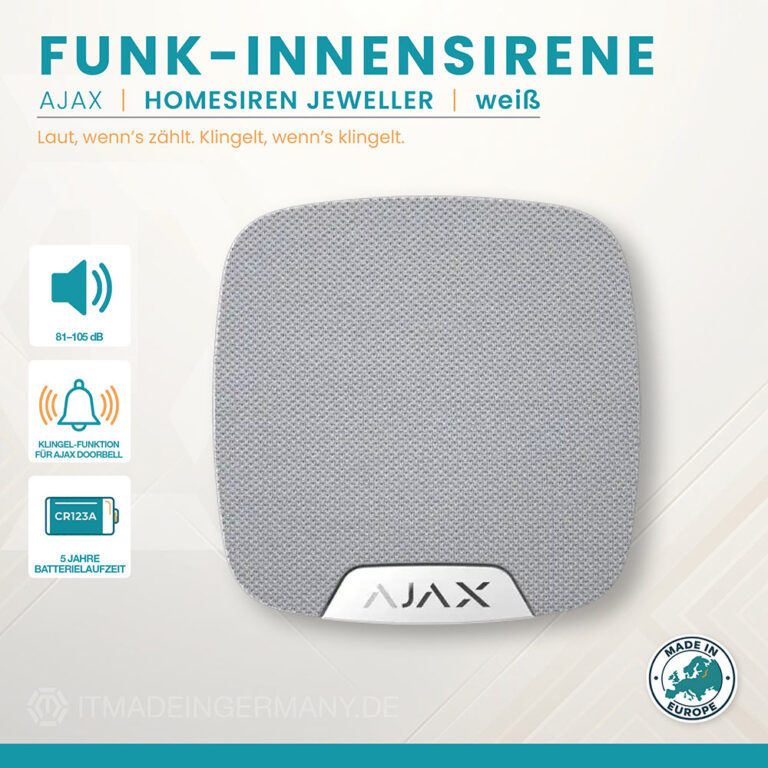 Ajax HomeSiren Jeweller weiße Funk-Innensirene