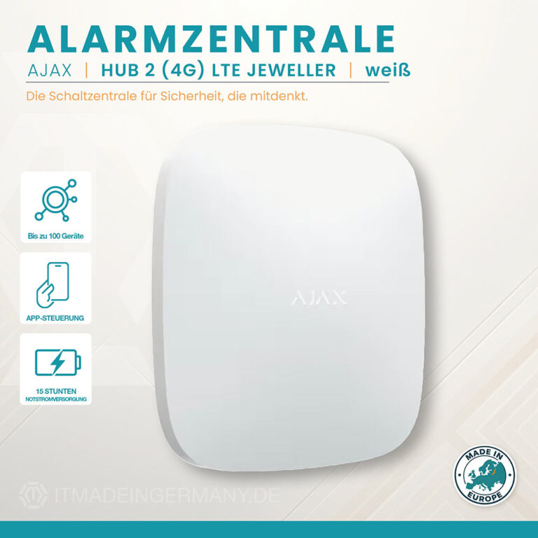 Ajax Hub 2 4G LTE Jeweller weiße Alarmzentrale
