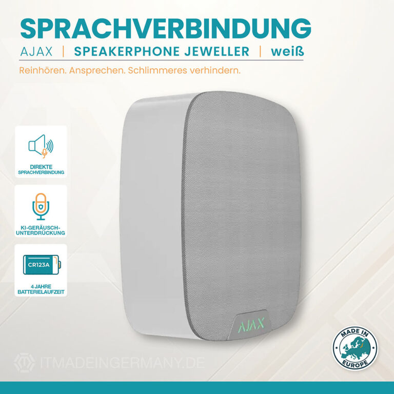 Ajax SpeakerPhone Jeweller weiß mit Sprachverbindung