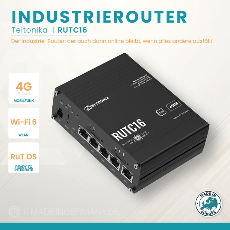 Teltonika RUTC16 4G LTE Industrierouter Edge Computing Docker